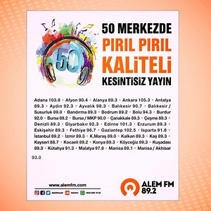 50 merkezde "kesintisiz" yayın... #AlemFM 🎶📻🎙🎶 | Alem FM