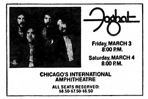 Mar 04, 1978: Foghat at International Amphitheatre Chicago, Illinois, United States | Concert Archives