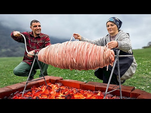 Juicy Kokorec over Hot Charcoal! A Real Intestines Delicacy🔥-Cooking Life | Cooking Life
