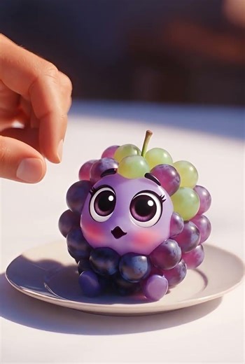 “Cute 3D Grapes Dancing 🍇| Fun Animated Short for Kids!”#funny #cutefood#shorts #3danimation