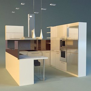 [Hot Item] China Popular Small Kitchen Design Modern Kitchenette Set Melamine Kitchen Cabinet Cheap
