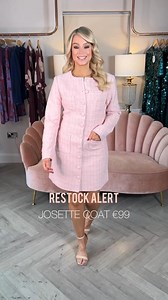 1.4K views · 3 comments | A bestseller is back  the stunning Josette Coat €99 • in soft pink and ice blue ❄️ made from luxurious tweed, these pastel beauties are perfect for Spring! | Ruby Rouge Boutique | Facebook