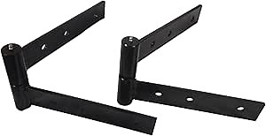 Heavy-Duty Gate Hinge, 6-Inch Uphill Swing, 800 lbs Capacity, Black Powder Coated