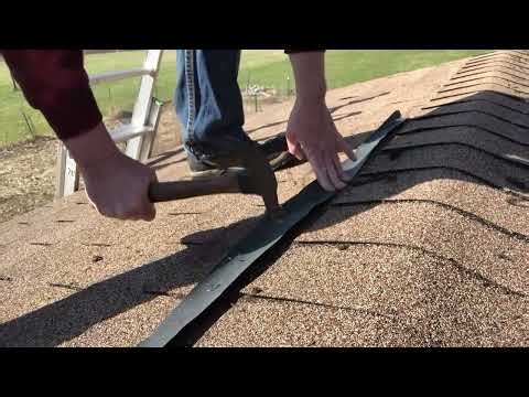 Goodale Farm: Moss on roof, metal strip copper or zinc for moss, patch roof shingles