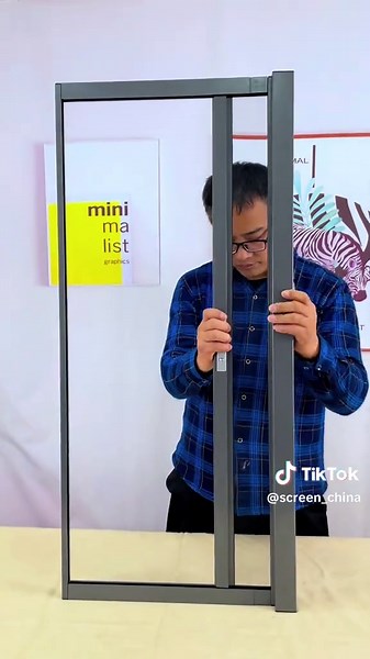 New ultra-narrow invisible window screen, removable screen box, high-definition diamond mesh # Qiangning Door and Window Protection System