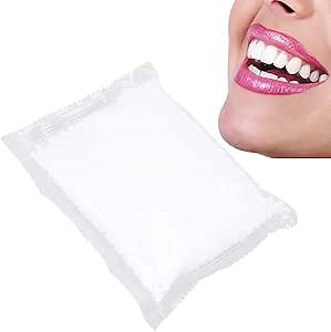 100g Thermal Fitting Beads, Moldable Temporary Teeth Replacement, Teeth Repair Kit, Teeth Filling Thermal Beads Denture Beads for Halloween Party Fake Teeth Missing Broken Teeth and Teeth Gaps