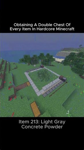 Hardcore Minecraft Double Chest Challenge (Item 213: Light Gray Concrete Powder)