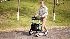 OasisSpace Ultra Folding Rollator Walker with Cup Holder - Portable Rollator Walker with Seat & Four Gear Wheels, Aluminum Rolling Walker for Seniors and Adults