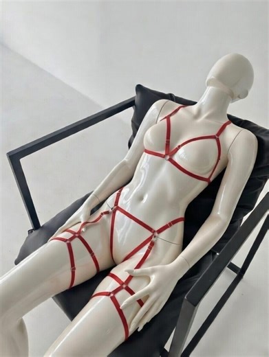 Full Body Harness for Women, Open Cup Bra and Crotchless Panties, Garters Lingerie - Etsy Australia