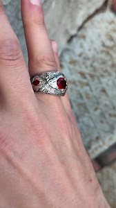 Engraved Ruby Stone Ring, Silver Engraved Wedding Band Ring, Man Handmade Tungsten Ring , Ottoman Style Men Ring, 925k Silver, Gift for Men - Etsy
