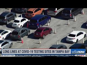 Long lines at Sarasota COVID-19 testing site