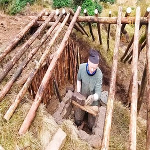 bushcraft dug out shelter handmade bricks bushcraft ireland. | Adventures Bushcraft
