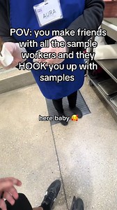 POV you make friends with all the samples workers and they hook you up with samples! #samples #sample #costco #samsclub #fyp