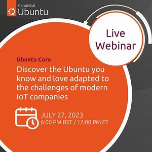 47 reactions | ▶️ Happening today ▶️ Ubuntu Core 22 has been largely adopted by enterprises as an embedded operating system. It successfully solves many of the key challenges the IoT and edge devices makers are facing. Join us: https://bit.ly/3Om3FaN #Linux #IoT #UbuntuCore | Ubuntu | Facebook