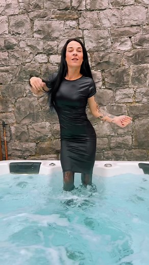 Passionate Fully Clothed Wetlook in Hot Tub