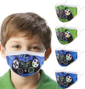 Kids Face Mask with Adjustable Ear Loops, Soft Fabric Washable Reusable Cover, Flamingos Designer Breathable Madks Facemask for Girl Boy Children Gift