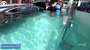 11K views · 76 reactions | Watch how crews removed a car from a pool in Lakewood, CO. Police said a teen driver accidentally drove the car into the swimming pool on July 15th. West Metro Fire Rescue said the driver and adult passenger got out without injuries, and the driver was given a citation. #colorado #lakewood | CBS 8 San Diego | Facebook