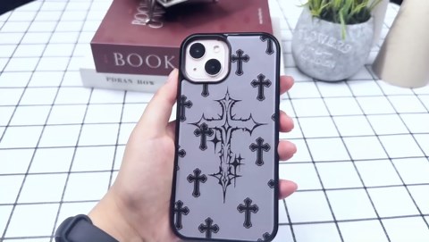 FANXI Blessed Cross Phone Case Compatible with iPhone 12/12 Pro (6.1 Inch) - Shockproof TPU Protective Cover with Jesus Cross for Men, Women, and Girls Black