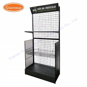 [Hot Item] Retail Shop Meal Iron Wire Mesh Rack Display Stand Hanging Rack Shelf