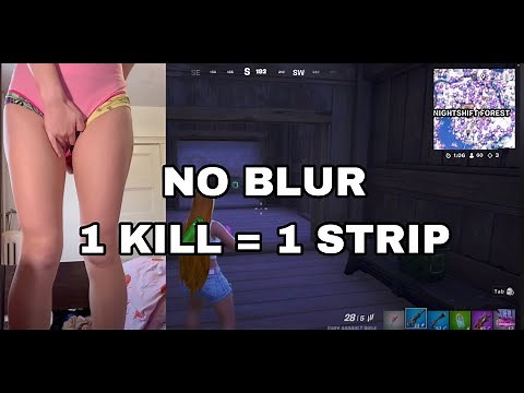 (NO BLUR)Fortnite 1 kill = 1 strip PURPLE THONG EDITION!