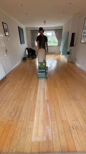 Bamboo flooring renovation. First cut with a hummel belt sander using a 36 grit to remove the orange tone. Followrd up with 60 grit to 80 grit. We are then apply junckers HT700 floor lacquer for a supreme finish. #suttoncoldfield #birmingham #floorsanding #flooringexperts #timelapse #flooringcontractor #bamboo #floorsanding #diyproject