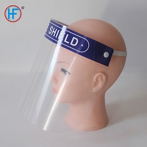[Hot Item] Mdr CE Approved Lightweight Transparent Blue Face Shield with Stretchy Elastic Band