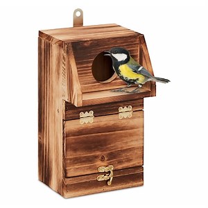 Casuta decorativa din lemn pentru pasari, 24,5 x 14 x 14 cm, maro/natur - eMAG.ro