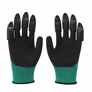 [Hot Item] Soil Digging Gloves with Claws Garden Gardening Gloves Soil Loosening Fingernails Latex Gloves Are Comfortable Breathable and Waterproof