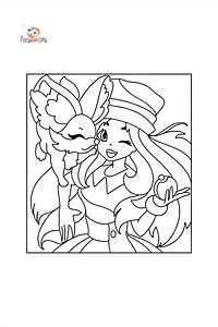 Mewarnai gambar Pokémon XY Serena - Online dan Cetak Gratis!