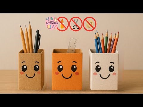 HOW TO MAKE PAPER PENCIL BOX/✨ DIY Paper Box | Easy & Cute Handmade Box ✨/ No Glue & Tape Paper Box