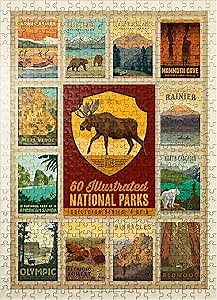 MyPuzzle National Parks Collector Series - Edition 4, Vintage Poster - Premium 500 Piece Jigsaw Puzzle for Adults