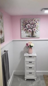 #repost from Matthew Block Building Co. "Adding a full #bathroom to your home can increase its value! I built this bathroom from frame to finish in a basement that I recently renovated, it features a #macerating #upflush #toilet system by #SanifloUSA , standing #shower stall, #sink, porcelain tile floor and bead-board wainscoting." The beautiful paint color "Touch of Pink" by Benjamin Moore #bath #complete #fullbath #pump #plumbing # | SFA Saniflo USA