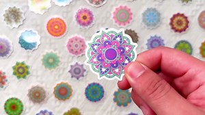 Diwali Festival Sticker -50 pcs Happy Indian Stickers Self-Adhesive & Waterproof Lable Stickers Mandala Flower Lace Sticker Decal for Diwali Party Supplies Cup Book Sticker