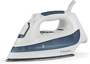 Westinghouse WSI400 Professional Steam Iron with 7.4 oz.Water Tank, 1200 Watts, Stainless Steel Soleplate, White with Dark Accents, Blue