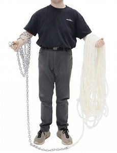 Lewmar Anchor Rode with Chain, 3-Strand Nylon Rope, and Shackle - 160' Long Lewmar Boat Anchor LE87G