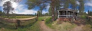 Historic ranger cabin at Jacob Lake on the Kaibab Plateau 360 Panorama | 360Cities