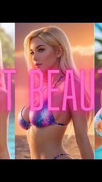 Lovely sexy blonde girls with big breasts in bikinis (3) ai art lookbook part 11