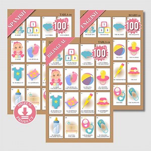 Baby Shower Loteria 100 Cards Spanish-english/loteria Cards / Mexican Baby Shower / Baby Loteria / Juegos Baby Shower / Juegos Español - Etsy
