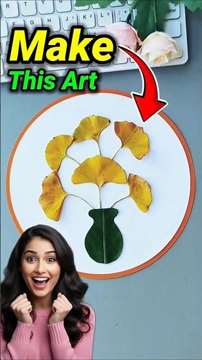 how to make art from leaf 🍀 | patte se art kaise banaye #craft #art #artandcraft