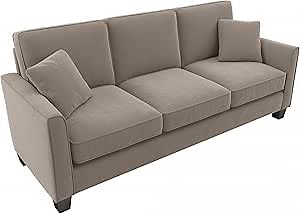 Bush Furniture Flare Sofa, 85W, Tan Microsuede