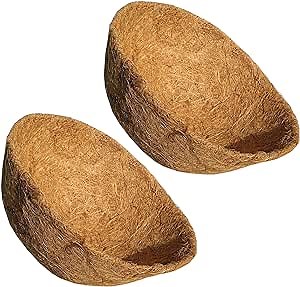 Aplus Coco Liners for Hanging Basket Planters, 2PCS 12 Inch Round Coconut Planter Liners for Garden Flower Pot