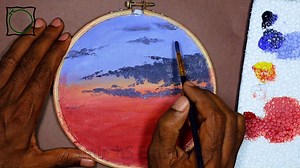 How to Paint - Charming Sunset Painting | How to Draw _ Easy Fabric Acrylic Painting for Beginners #art #drawing #painting #acrylicpainting | SmirchS