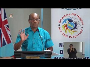 Fijian Minister for Disaster Management briefs the media on the aftermath of Tropical Cyclone Harold