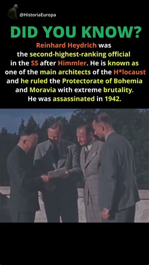 Reinhard Heydrich Was Nicknamed The Butcher of Prague #ww2 #history