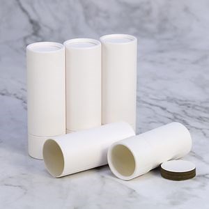 [Hot Item] Firstsail 1.5 Oz White Kraft Solid Perfume Stick Oval Round Packaging Cardboard Push up Deodorant Containers Paper Tube