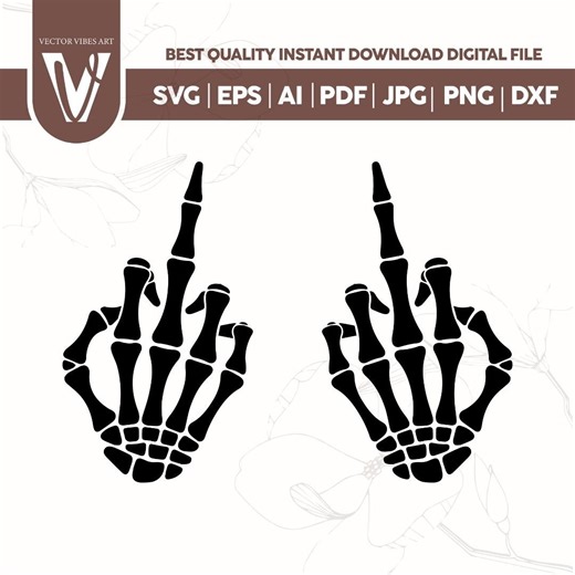 Skeleton Middle Finger Svg,skeleton Middle Finger Png,svg Vector Cut File and PNG Transparent Background,middle Fingers Images,f off Png,dxf - Etsy