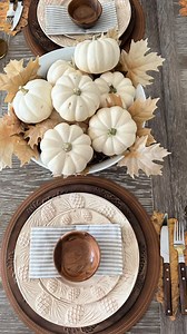 Getting into the fall neutral groove with a collection of neutral centerpiece ideas. I’m so happy I finally found white pumpkins in the stores! #whitepumpkins #neutraldecor #fallcenterpieces Are you on the neutral bandwagon? I have lots of fall colors throughout my home, the mantel is an explosion of fall colors. It’s been fun to challenge myself with setting tables without the colors, though. | Celebrate & Decorate