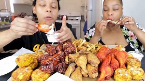 WINGSTOP FRIED CHICKEN ( SIGN LANGUAGE CHALLENGE ) MUKBANG!! | Mukang Us & Eating Show