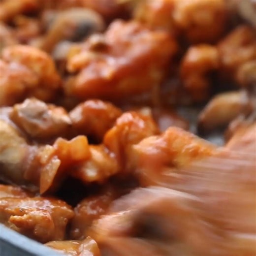 Chicken Stroganoff is chicken cooked in a spicy, creamy sauce and served over egg noodles. | RecipeGirl