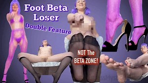 Foot Beta Loser Double Feature - Foot Humiliation, Beta Censored, Female Domination, Femdom, Feet with Mistress Mystique Hoops - MP4 | Clips4sale